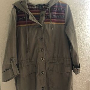 Army style coat w/ Embroidery on the shoulders